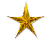 Звезда фольга 30см золото