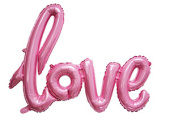 Шар фольга Буквы надпись LOVE Розовая Pink 104л ВЗ (уп4)