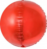 Шар фольга Сфера 3D Bubble Бабблс 24'' Красный металлик 61см