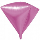 Шар фольга фигура без рисунка 3D Алмаз Розовый 24' FL