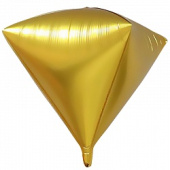 Шар фольга фигура без рисунка 3D Алмаз Золото 16'' FL
