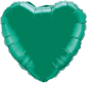 Шар фольга без рисунка 18'' сердце Зеленое металлик КА