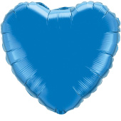 Шар фольга без рисунка 18'' сердце Синее металлик КА