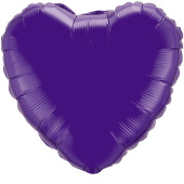 Шар фольга без рисунка 18'' сердце Фиолетовое Violet металлик КА