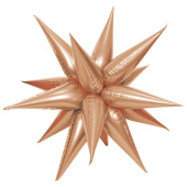 Шар фольга без рисунка фигура звезда составная 20" Розовое Золото упаковке (воздух) BR