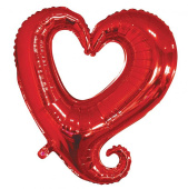 Шар фольга фигура без рисунка Цепь сердец Красный упаковке (воздух) 18'' BR