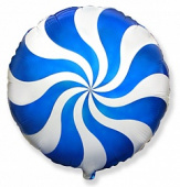 Шар фольга с рисунком 18''/Fm круг Леденец конфета Синий