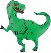 Шар фольга фигура Динозавр Тиранозавр зеленый