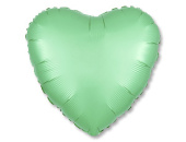 Шар фольга без рисунка 18'' сердце Зеленый бледный Pale Green сатин AG