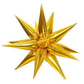 Шар фольга без рисунка фигура звезда составная 20" Золото упаковке BR