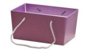 Коробка для цветов Трапеция Премиум Миди перламутр сиреневый 25,5х14,7х12,5см