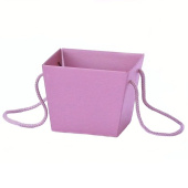 Коробка для цветов Трапеция Премиум перламутр розово-фиолетовый 11,8х15,4х12,5см