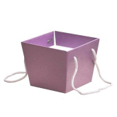 Коробка для цветов Трапеция Премиум перламутр сиреневый 11,8х15,4х12,5см