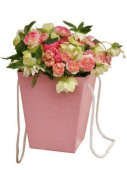 Коробка для цветов Трапеция Розовая 12,5х18х22,5см