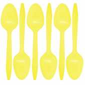 Столовые приборы пластик Ложки Желтый (уп24)