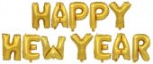 Шар фольга Буквы надпись Happy New Year мини Золото упаковка 16"/FL Китай Шар фольга Буквы надпись Happy New Year мини Золото упаковка 16"/FL Китай
