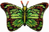 Шар фольга фигура Бабочка монарх Зеленый 38'' 97см FL