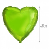 Шар фольга без рисунка 18'' сердце Зеленое яркое пастель