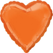 Шар фольга без рисунка 18'' сердце Оранжевое пастель