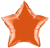 Шар фольга без рисунка 18'' звезда Оранжевая пастель КА