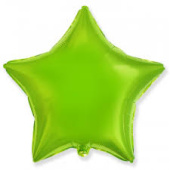 Шар фольга без рисунка 18'' звезда Зеленая яркая пастель КА