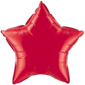 Шар фольга без рисунка 30" звезда Красный металлик Fm