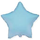 Шар фольга без рисунка 32" звезда Голубая светлая металлик Fm