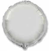 Шар фольга без рисунка 32" круг металлик Серебро Silver Fm Испания
