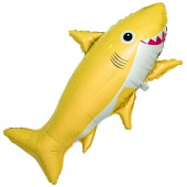 Шар фольга фигура Акула веселая желтая 39'' 99см Fm