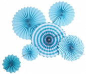 Украшение декор бумага Фант-диск из фольги Голубой микс (уп6)