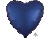Шар фольга без рисунка 18'' сердце Темно синий Navy сатин An
