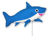 Шар фольга мини Акула веселая синяя Fm