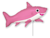 Шар фольга мини Акула веселая розовая Fm