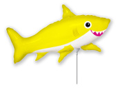 Шар фольга мини Акула веселая желтая Fm