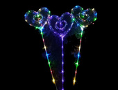 Шар Сфера 3D Bubble Бабблс LED 18" прозрачная ВЗ BOBO Сердце Ажур 46см