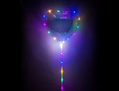 Шар Сфера 3D Bubble Бабблс LED 18" прозрачная ВЗ BOBO Сердце 46см