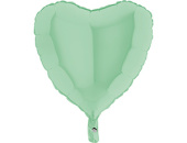Шар фольга без рисунка 18'' сердце Зеленое Matte Green пастель GR