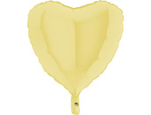Шар фольга без рисунка 18'' сердце Желтое Matte Yellow пастель GR