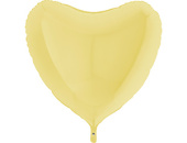 Шар фольга без рисунка 36" сердце Желтое Yellow пастель GR