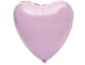 Шар фольга без рисунка 18'' сердце Розовое Pink пастель AG