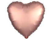 Шар фольга без рисунка 18'' сердце Розовое Золото Rose Gold сатин AG