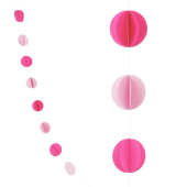 Гирлянда подвеска Круги нежно-розовая 210см