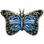 Шар фольга фигура Бабочка монарх Синий 38'' Fm 60х97см