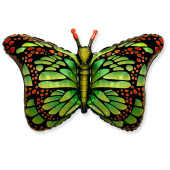 Шар фольга фигура Бабочка монарх Зеленый 38'' Fm 60х97см