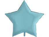 Шар фольга без рисунка 9" звезда Голубая Blue пастель Fm