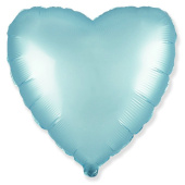 Шар фольга без рисунка 18'' сердце Голубое Blue сатин Fm