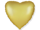Шар фольга без рисунка 18'' сердце Золотое Gold сатин Fm