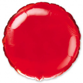Шар фольга без рисунка 9" круг металлик Красный Red Fm