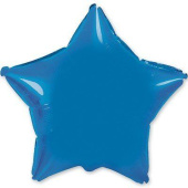 Шар фольга без рисунка 4" звезда металлик Синяя Blue Fm