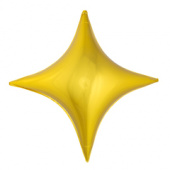 Шар фольга фигура без рисунка Звезда 4х-конечная Золото Gold 20" QL